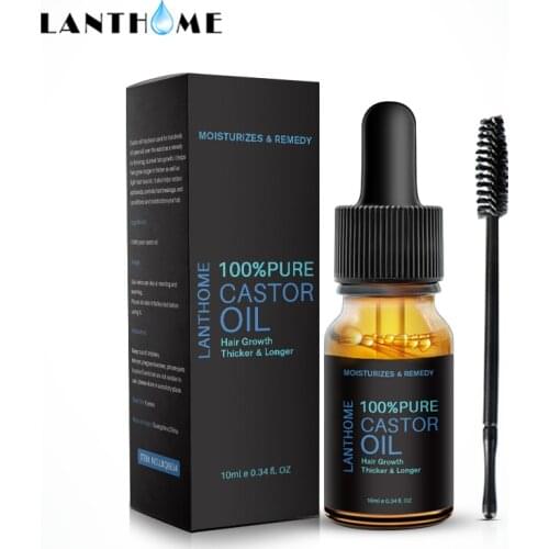 Pure Castor Oil Hair Essential Oil Eyelashes Eyebrow Growth Prevent Skin Aging Castor Organic Serum Hair Fast Growth Liquid