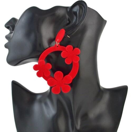 New Trendy Red Blue Acrylic Drop Earring Bride Earings for Wedding Bohemian Night Club Winter Earring Charm Jewelry oorbellen