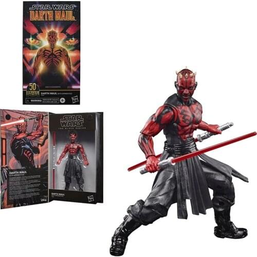 Hasbro Original Star Wars Black SER 50TH ANN 6 Inches Darth Maul Action Figure Collection Model Boy Toy Birthday Gifts
