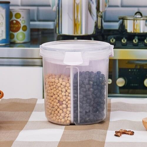 Separated transparent storage tank thickened grains sealed cans plastic sealed moisture-proof storage box