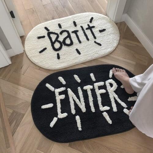 Oval 45x65/50x80cm Door Mat Home Decor Entrance Floor Mat Non-slip Doormat for Bedroom Bathroom Toilet Absorbent Bath Rugs