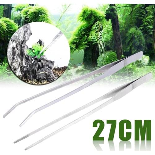 New Straight/Elbow Stainless Steel Tank Tweezers Pliers Aquarium Tool Fish Tank Aquatic Plants Forceps Clip For Cleaning Tool