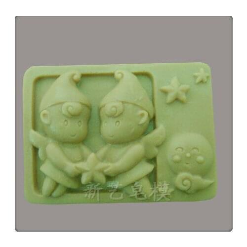 Hot populart !! constellation of the Gemini shape silicone soap mold /silicone cake mold /silicone chocolate mold