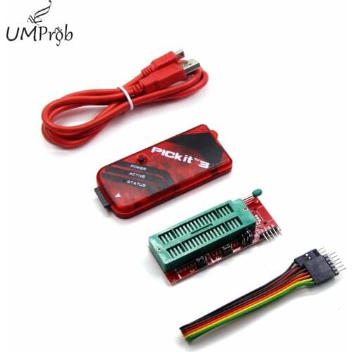2020!PICKIT3 PIC KIT3 PICKIT 3 Programmer Offline Programming PIC Microcontroller Chip Monopoly+PIC Programmer Adapter Seat