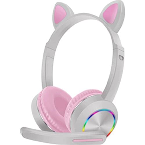 E-sports Bluetooth earphones headphones sport lighting gaming headset 3D stereo for iphone xiaomi with mic Cat ears Childrens g