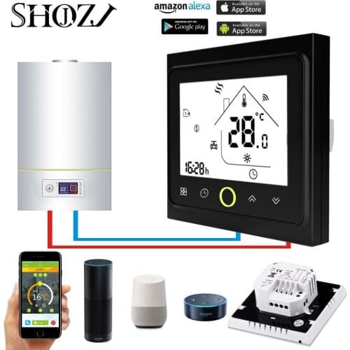 WiFi Smart Thermostat Temperature Controller for Gas Boiler Works with Alexa Google Home TUYA LIFE IFTTT Control Thermoregulator