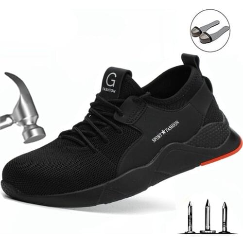 Labor Insurance Shoes Casual Shoes Safety Anti-Smash Stab Deodorant Breathable Oil-Resistant Non-Slip Steel Toe Cap Work Shoes