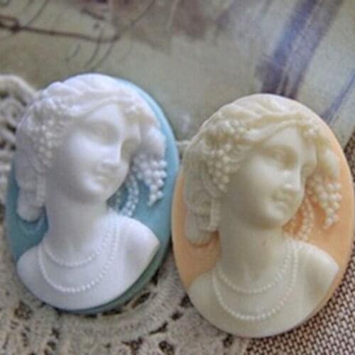 Lady Embossed Brooch Silicone Mold Chocolate Cake Bake Icing Fudge Molds