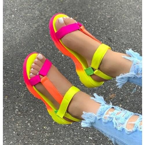 2020 Women Sandals Summer Shoes Woman Peep-toe Comfortable Sandals Slip-on Flat Casual Shoes Female Sandalias