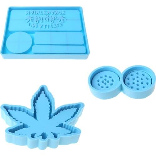 3 Pcs Silicone Resin Mold Maple Leaf Ashtray Mold And Spice Grinder Resin Mold Leaves Storage Box Resin Casting Molds Kit