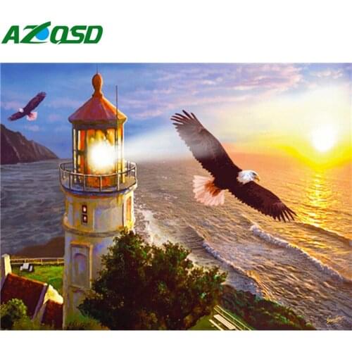 AZQSD Diamond Painting 5d eagle Cross Stitch Rhinestones Diamond Embroidery animal Wall Art Home Decor Needlework Gift Handmade