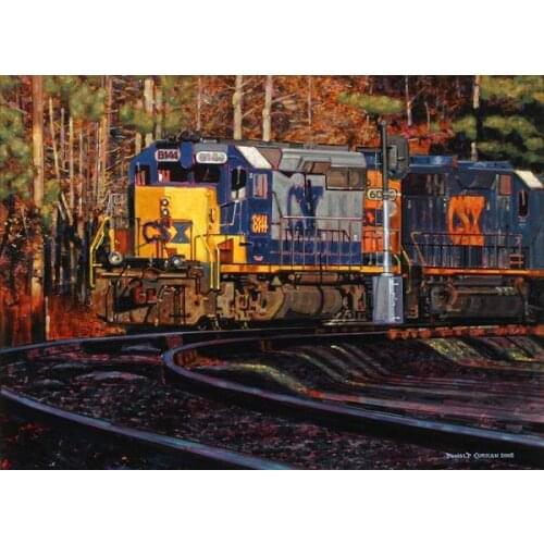 Free shipping train scenery canvas prints oil painting mediterranean sea painting printed on canvas wall art decoration picture