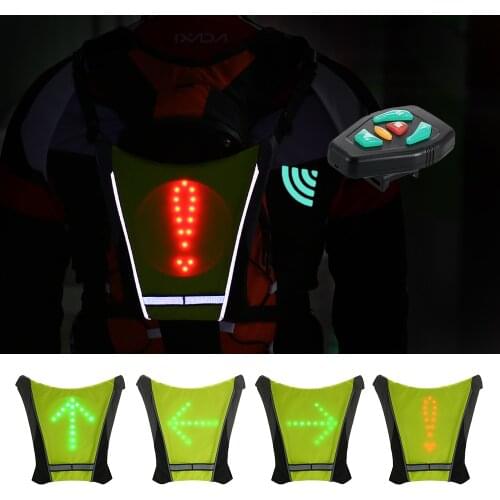 Wireless Remote Control Led Reflective Vest Usb Charging Riding Turn Signal LED Glowing Reflective Backpack