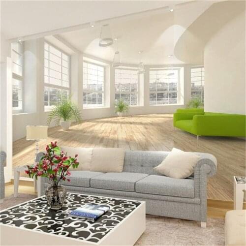 Large murals non-woven fabric sofa background wall paper 3 d TV wall painting space extend balcony sea view