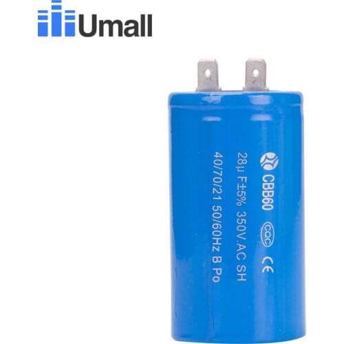 CBB60 350V 28uf Running motor start capacito with two 2 pins lg ac capacitor price