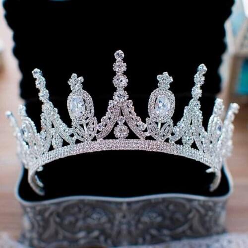 Korean Cubic Zirconia Tiaras Bridal Hair Jewelry Wedding CZ Crowns Brides Queen Princess Tiaras Diadem Bride Zircon Headpiece