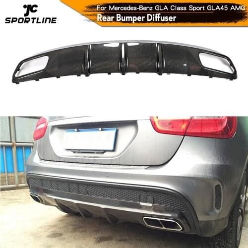 Car Rear Bumper Diffuser Lip for Mercedes-Benz GLA Class GLA45 AMG 2015 2016 Rear Diffuser Lip Spoiler Carbon Fiber / FRP
