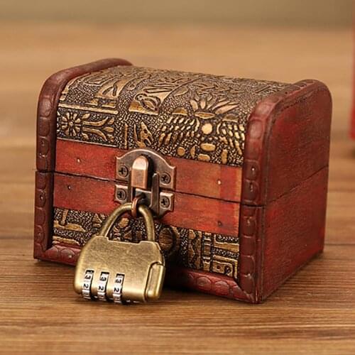 Simulation Egypt Engraved Jewelry Storage Box Treasure Holder w/Lock Retro Earrings Necklace Storage Organizer Candy Coins box