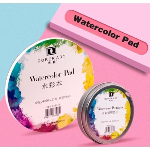 Round Watercolor Paper Pad 300g/m2 Thicker Papel Acuarela Transfer Watercolour Aquarel Paper Block Art Supplies Stationery