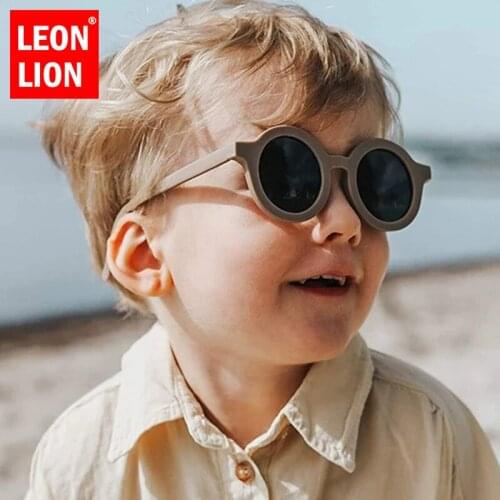 LeonLion 2021 Round Kids Sunglasses for Girls Sunglasses for Kids Cute Personality Baby Anti-UV Colorful Sun Glasses Wholesale
