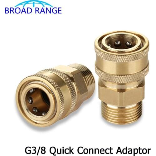 Outside Screw M22*1.5 To G3/8 Quick Connect Brass Adaptor High Pressure Washer Gun Snow Foam Lance Joint Car Wash Accessory