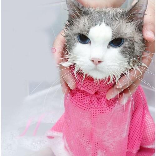 Mash Cat Grooming Bag Polyester Wash Bag Cat Accessories Pet Products Cleaning Supplies Dog Carrier Nail NailS Adjustable Bath