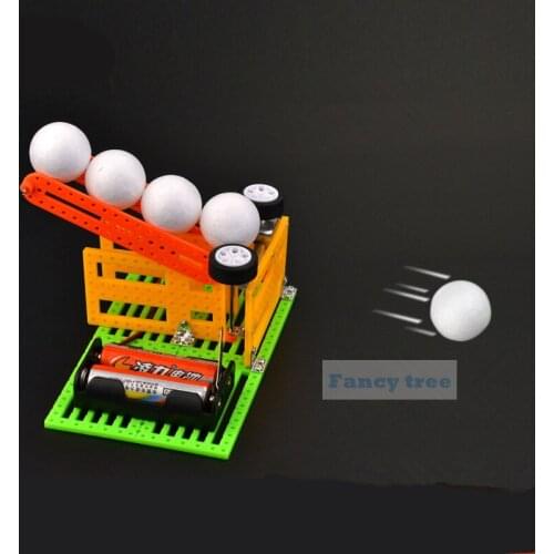 Physics Tecnologia diy kit Two-wheeled ball machine automatic ball machine Use high-speed rotating wheels to serve steam toys