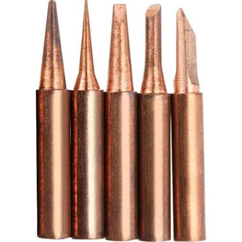 5PCS Pure Copper Solder Iron Tip 900M Tip for Soldering Rework Station for 936, 937, 938, 969, 8586, 852D Solder Tips