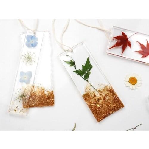 Irregular Rectangular Bookmark Epoxy Resin Mold Hanging Tag Pendant Silicone Mould DIY Crafts Jewelry Casting Tools