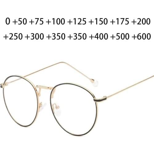 Diopter SPH 0 +0.5 +1 +1.5 +2 +2.5 +3 +3.5 +4 +4.5 +5 +5.5 +6.0 Women Round Metal Frame Fashion Pearl Eyewear Reading Glasses