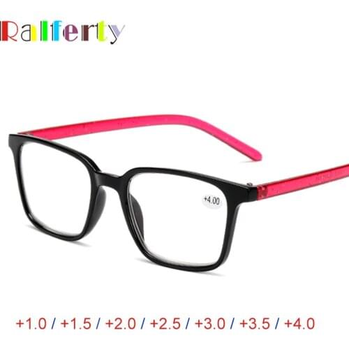 Ralferty Vintage Square Reading Glasses Women Men Diopter Medical Presbyopic Eyeglass +1.0 +1.5 +2.0 +2.5 +3.0 +3.5 +4.0 A6905