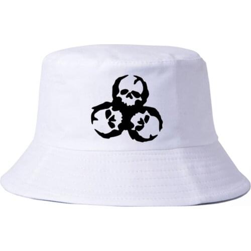 ZOMBIE Skull Biohazard Outbreak Walking Team Bucket Hats Unisex Hunting Fishing Outdoor Cap Mens Womens Summer Sun Hat