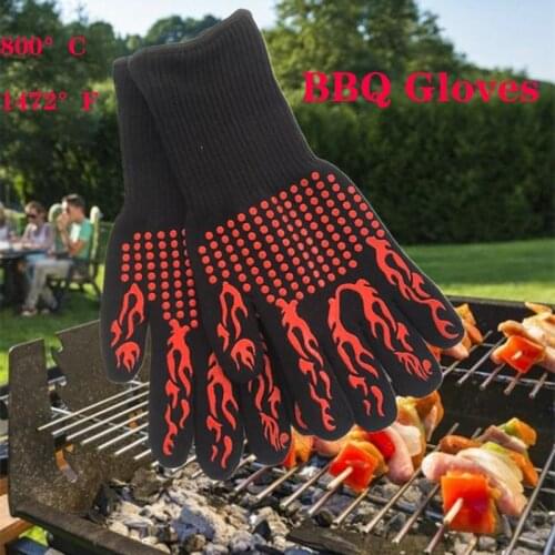 BBQ Gloves High Temperature Resistance Oven Mitts 500 800 Degrees Fireproof Barbecue Heat Insulation Microwave Gloves