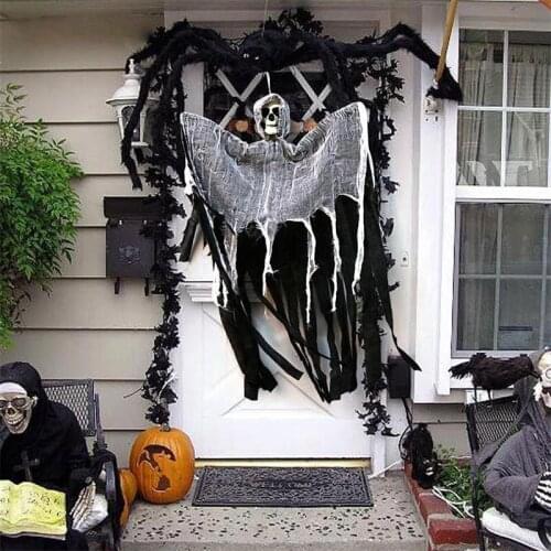 1PC Halloween Ghost Hanging Ornament Skull Clothes Plastic Scary Props Haunted House Bar Halloween Decoration DIY Party Supplies