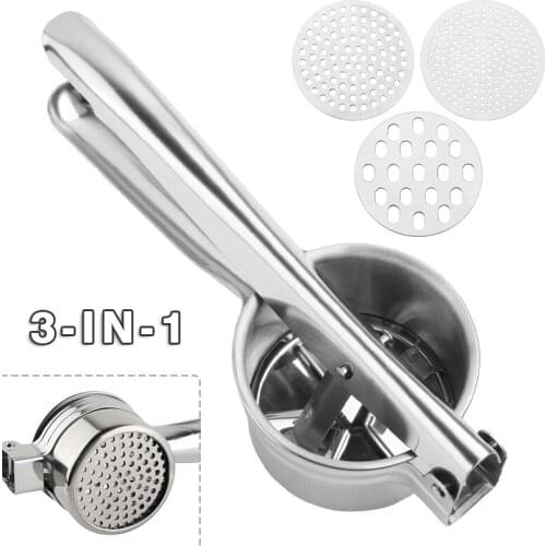 Stainless Steel Potato Ricer Masher Vegetable Fruit Kitchen Puree Garlic Presser