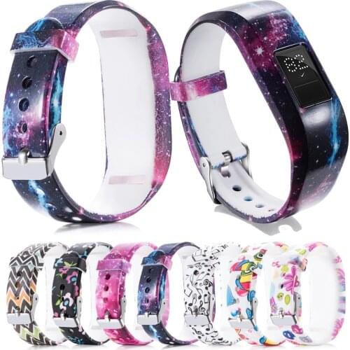 Colorful Watch band S L Size Strap For Garmin Vivofit 3 JR JR2 Silicone Replacement Wrist Band with Metal Buckle Belt Bracelet