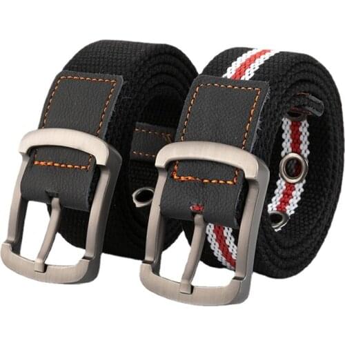 New 3.5cm Canvas Belt Mens Knitting Pin Buckle Belt Youth Student Jeans Belt Designer Belts Men
