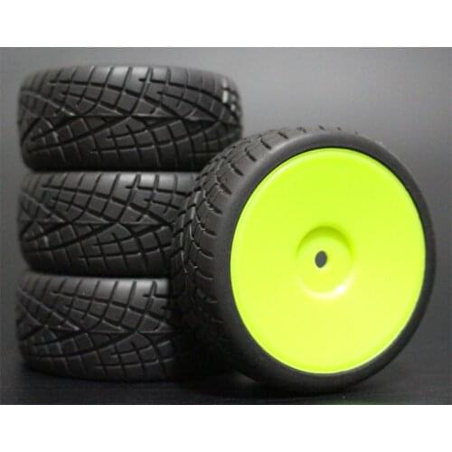 4PCS 1/10 Rubber Tire RC Racing Car Tires On Road Wheel Rim Fit For HSP HPI RC Car Part Diameter 65mm Tires 94123-94122