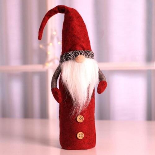 Christmas Wine Bottle Decor Set Santa Claus Snowman Deer Bottle Cover Clothes Kitchen Decoration for Xmas Party