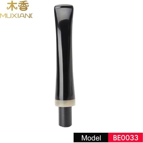 Ru-MUXIANG Bent-Taper Black Ebonite Mouthpieces Pipe Stems fit 9mm filter Tobacco Pipe Stem for Tobacco Smoking Tools be0133