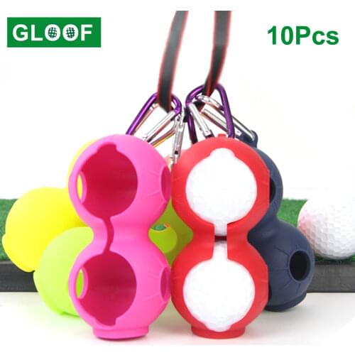 10Pcs/Lot Golf Ball Silicone Cover 8Shape Sleeve Protective Keyring Sport Accessories Golf Silicone case can be Hung on The Belt