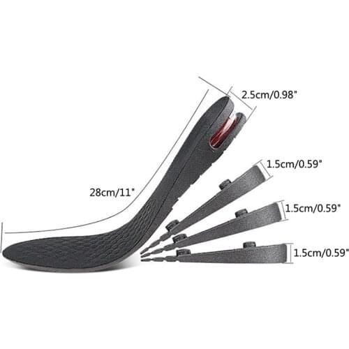 Height Increase Insoles 3 Layer 4/5.5/7CM Air Cushion Invisible Lift Adjustable Cut Shoe Heel Pads Insert Taller Soles Foot Pads
