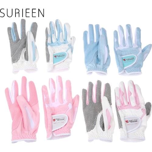 SURIEEN 1 Pair Golf Gloves Slip-resistant Womens Microfiber Glove Sunscreen Breathable Wear-resistant Ladies Soft Gloves Female