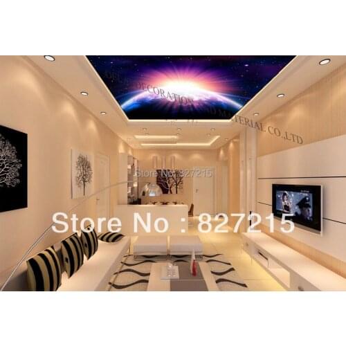 U-5028 Fantastic Cosmic Lighting Printing Ceiling Film stars and earth printing ceiling film