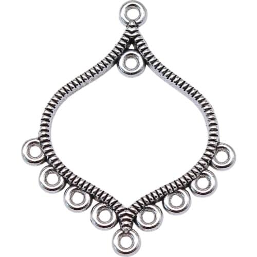 WYSIWYG 4pcs 37x31mm Charm Porous Earring Connector Earring Accessories For Jewelry Making Earring Connector Charms