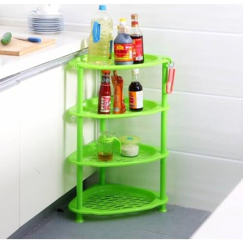 050 Multipurpose Shelf Kitchen Storage Rack Shelf Triangular kitchen and toilet four layers receiver rack 49*36*75cm