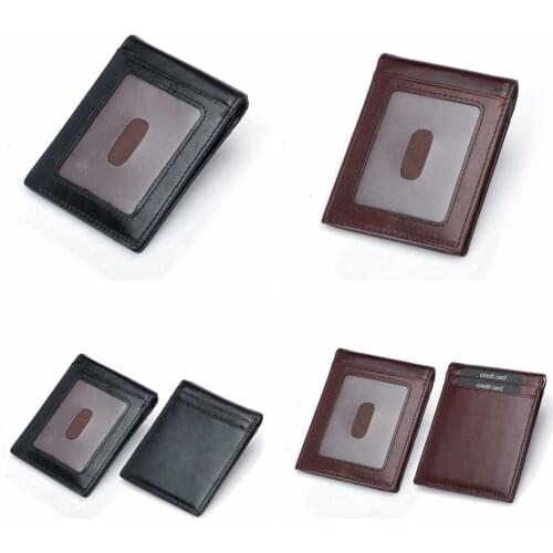 1 Piece Genuine Leather New Men Wallets Small Money Purses Wallets Dollar Top Men Thin Wallet High Quality Money Clip
