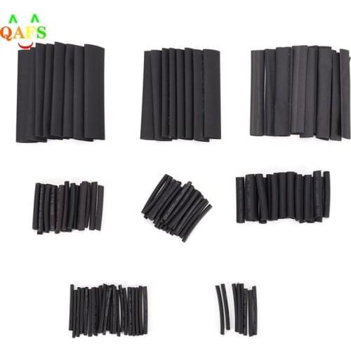 127Pcs/set Black 2:1 Assortment Heat Shrink Tubing Tube Car Cable Sleeving Wrap Wire Kit Useful Electric Tubings Multi Style