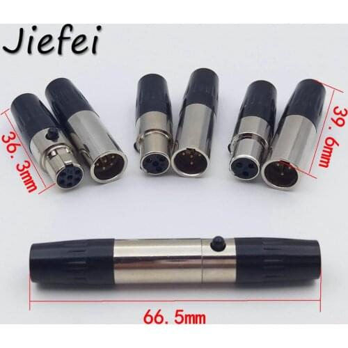 4set Mini XLR 3 4 5 6 Pin Male + Female Plug XLR Audio Microphone Connector MIC for Cable Soldering Straight Adapter