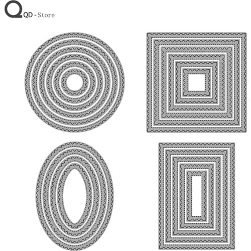 4 Serrated Basic Border Cutting Dies New Dies Scrapbooking Mold Cut Handmade Tools DIY Craft Decoration Metal Cutting Dies 2021